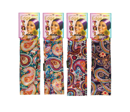 SM Beauty LLC - Edge Scarf | Printed Graphics (Assorted): TES129-130 Oriental Flower #1/ Flower #2 (12PCS)