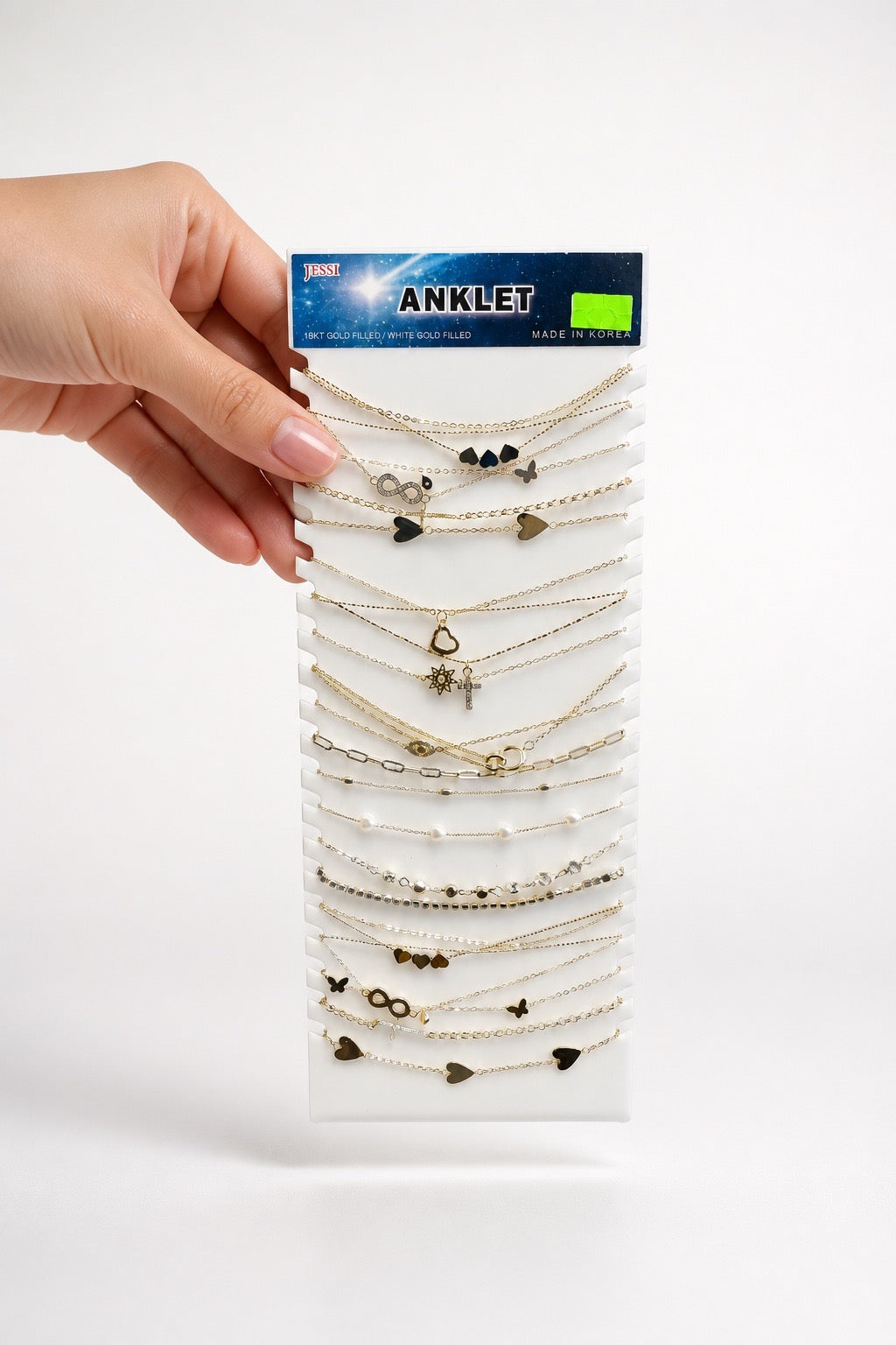 JESSI - ANKLET - 18KT GOLD FILLED/WHITE GOLD FIILED