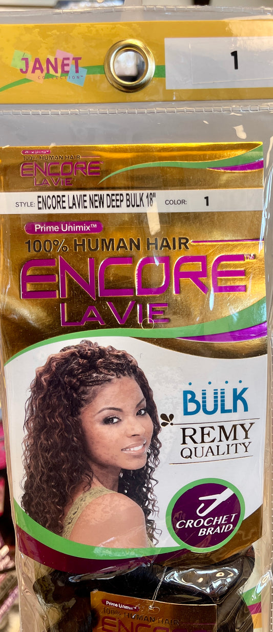Janet Encore Lavi 100% human hair deep bulk 18" Color-1