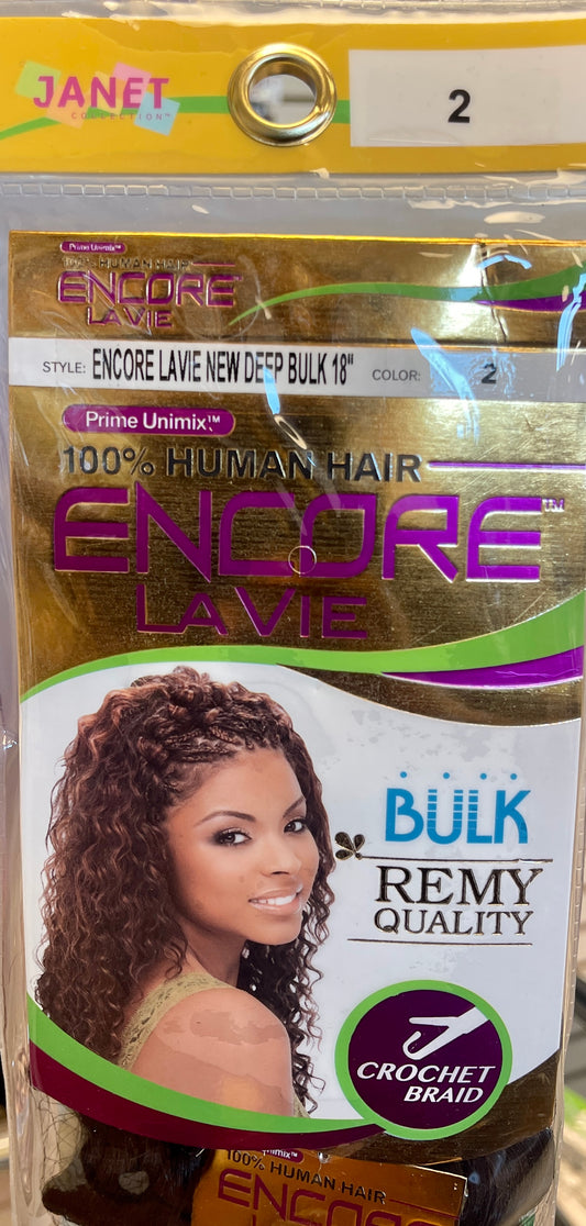Janet Encore Lavie Deep Bulk 100% Human Hair 18" Color 2
