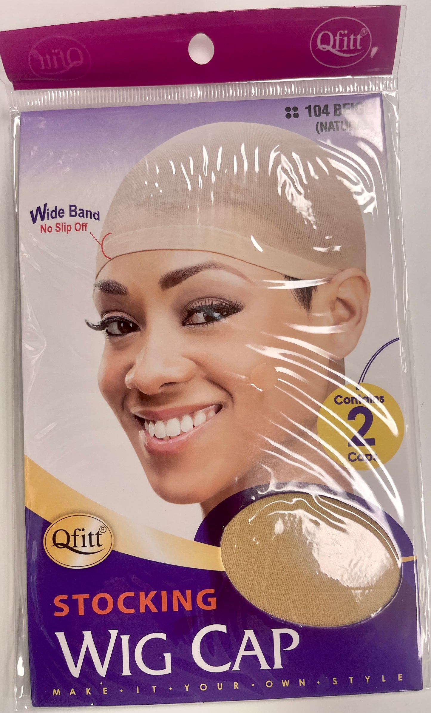 QFITT STOCKINGS WIG CAP- Wide band - 104 Beige