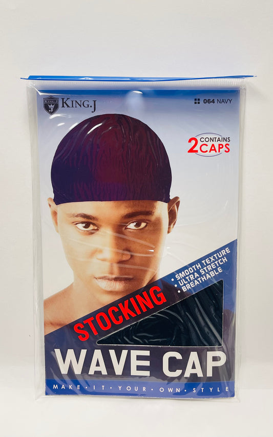 King J Navy Stocking Wave Cap. (2 Count)
