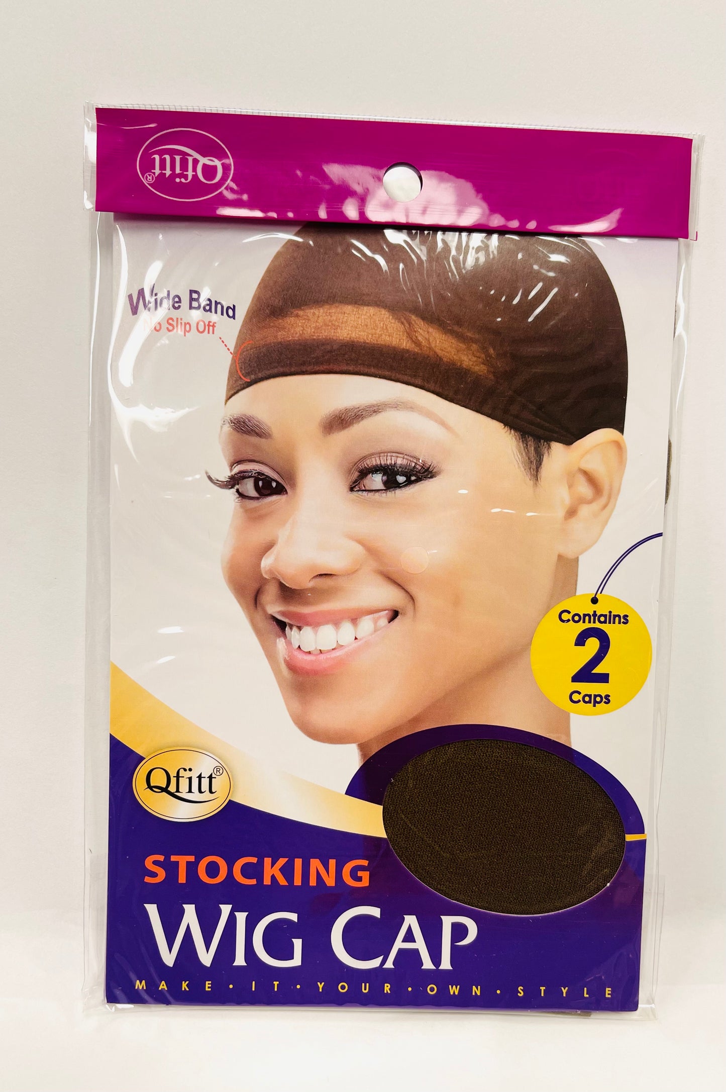 Qfitt 101 Brown Wide Band Stocking Wig Cap (Brown)