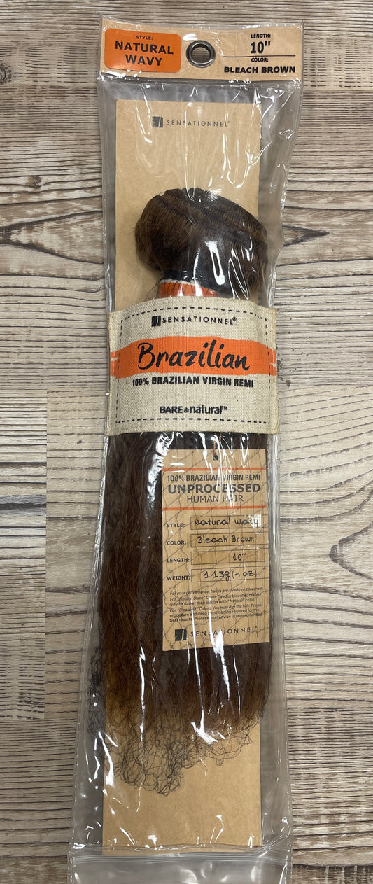 SENSATIONNEL - BRAZILIAN - UNPROCESSED NATURAL WAVY - 10'' - BLEACH BROWN