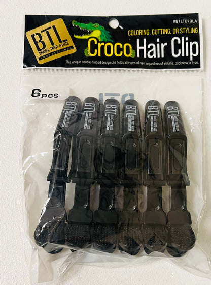 BTL - CROCO HAIR CLIP ASSORTED - 6P PCS/PACK