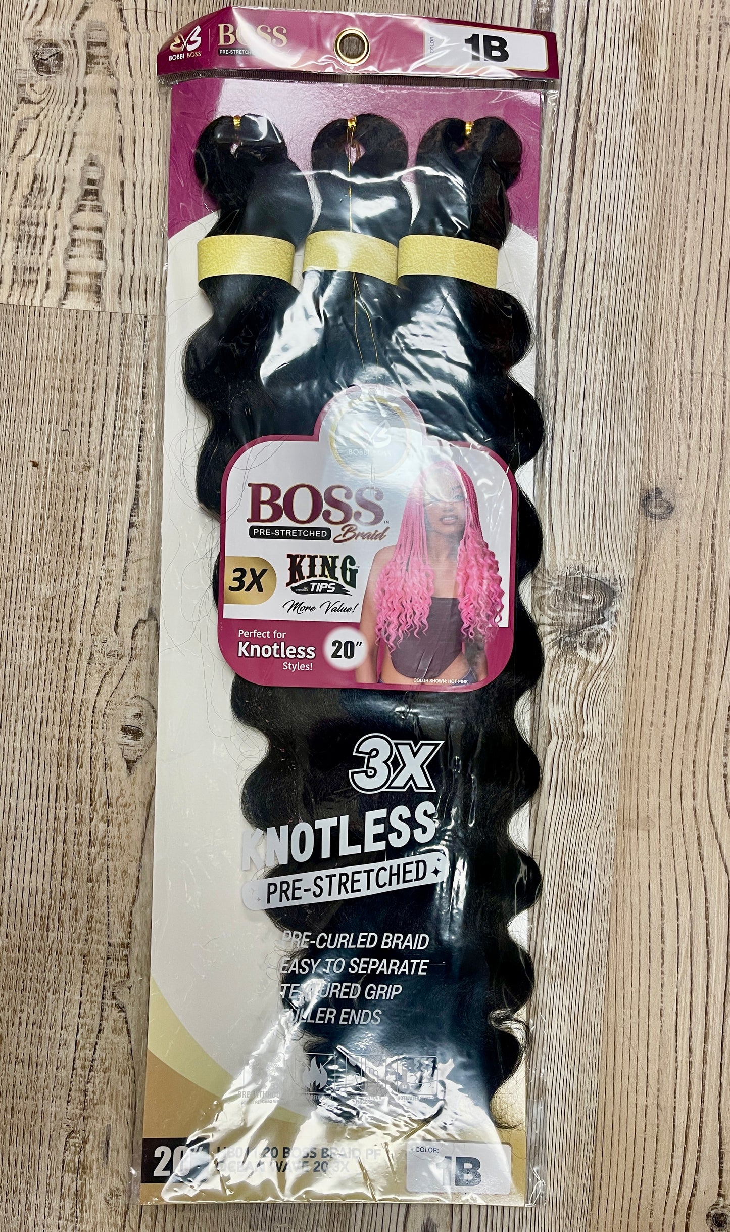 BOSS - 3X-KING TIPS KNOTLESS PRE-STRETCHED BRAID - 20''