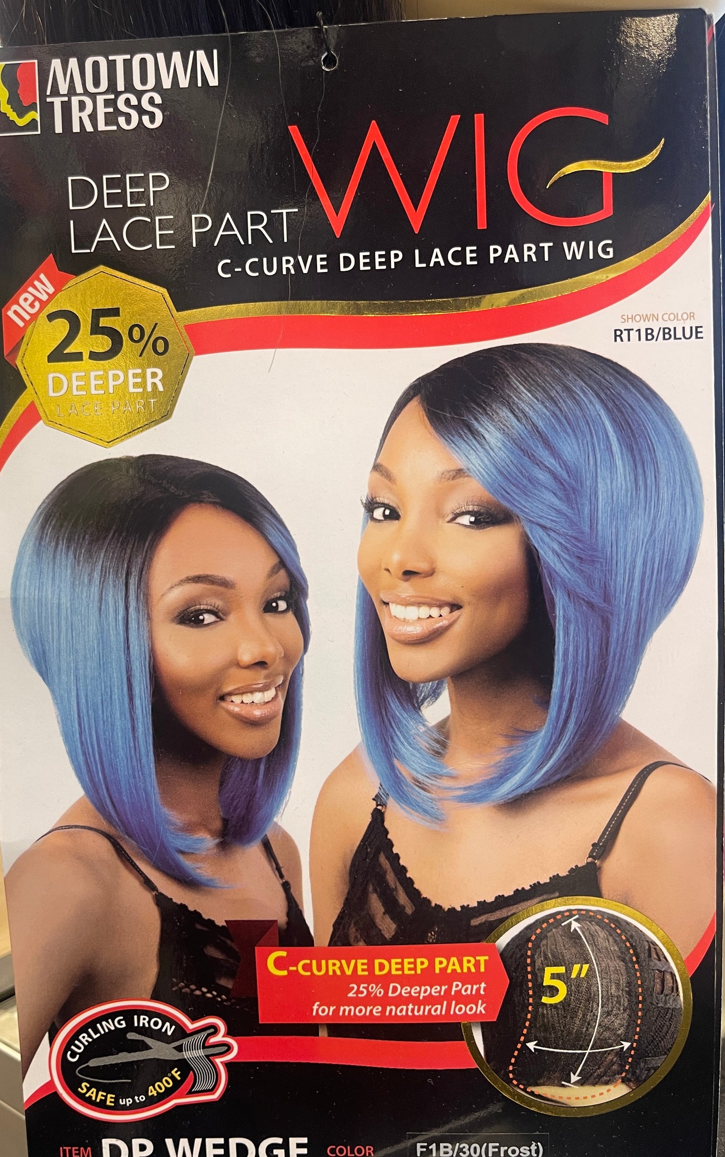 MOTOWN TRESS - C-CURVE-DEEP LACE PART WIG - 5'' - F1B/30(Frost)