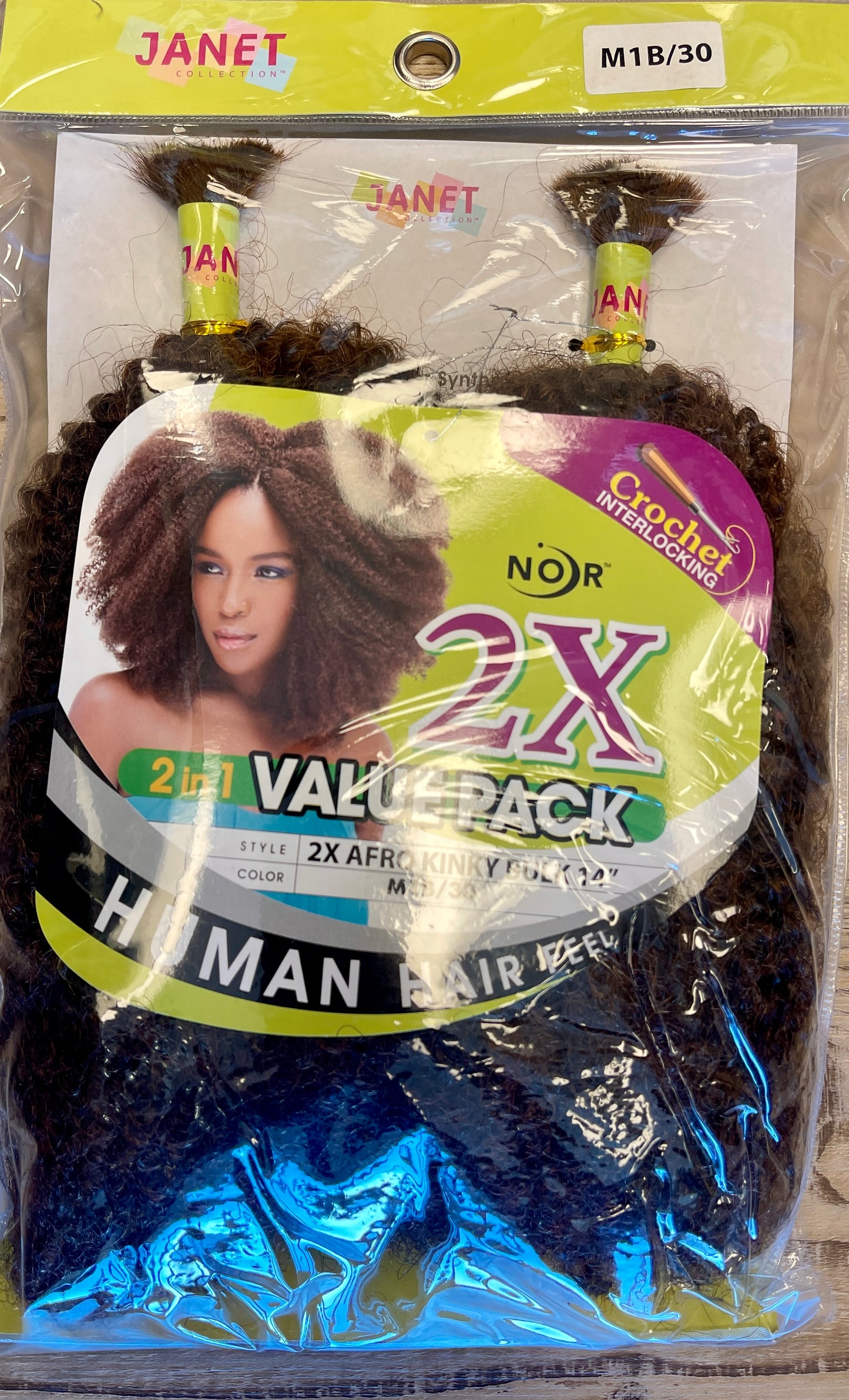 JANET-NOIR-2X-AFRO KINKY BULK-2 IN 1-14''