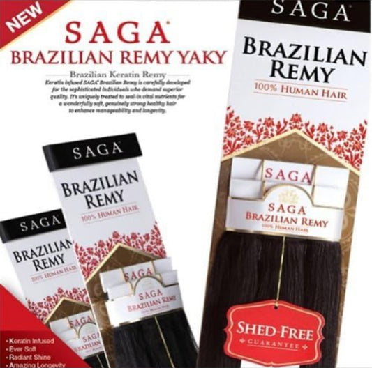 SAGA-BRAZILIAN REMY-39-PIECES+FREE CLOSURE-Color 2