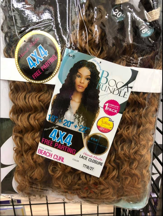 BOCA-bundlea-beach-curls-3pieces-4x4-lace-closure-18''/20''/22''