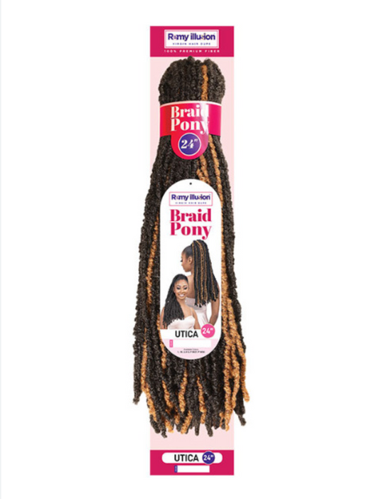 Janet collection-Ponytail-Remy Illusion-Braid pony-Utica - 24''