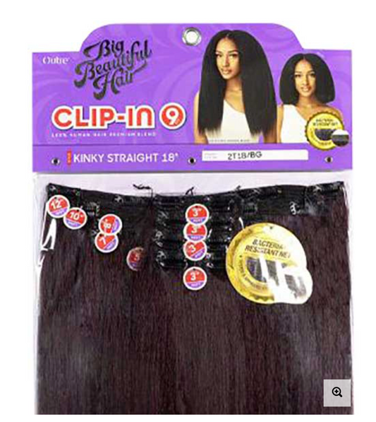 OUTRE-NATURAL-YAKI-CLIP-IN-PURPLE PACK-4C-COILY-9PCS-18''