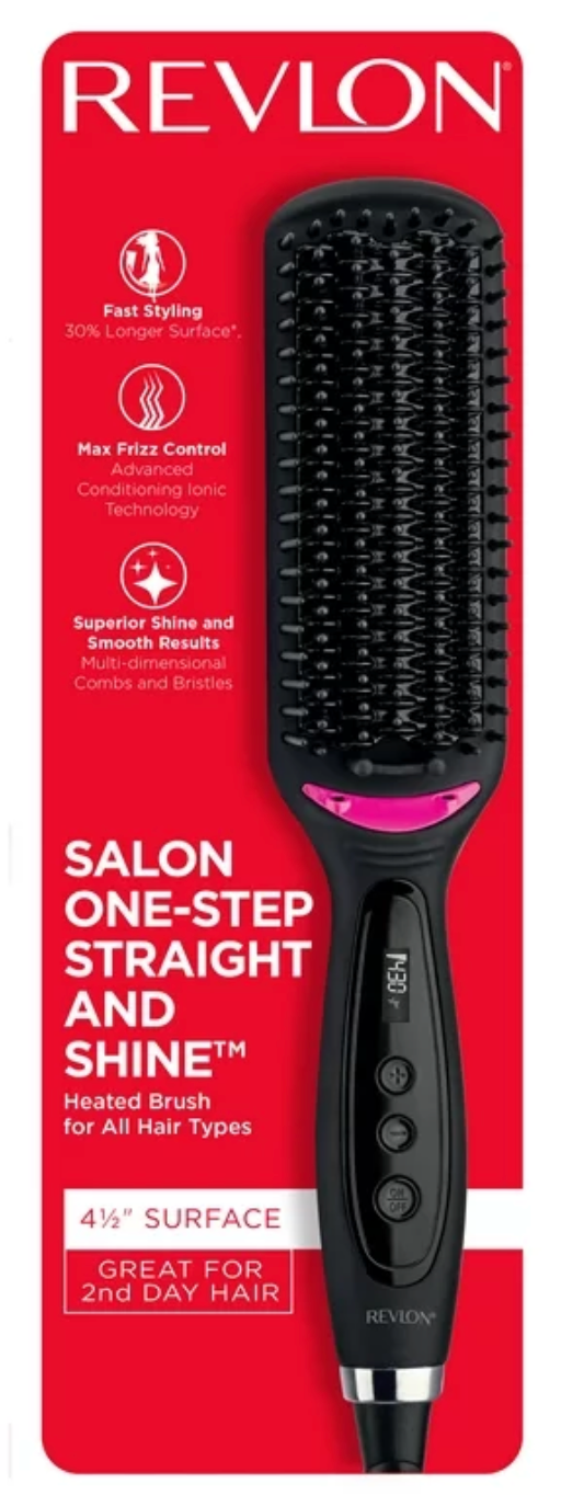 Revlon - Heated Brush for All Hair Types - 4 1/2' Surface