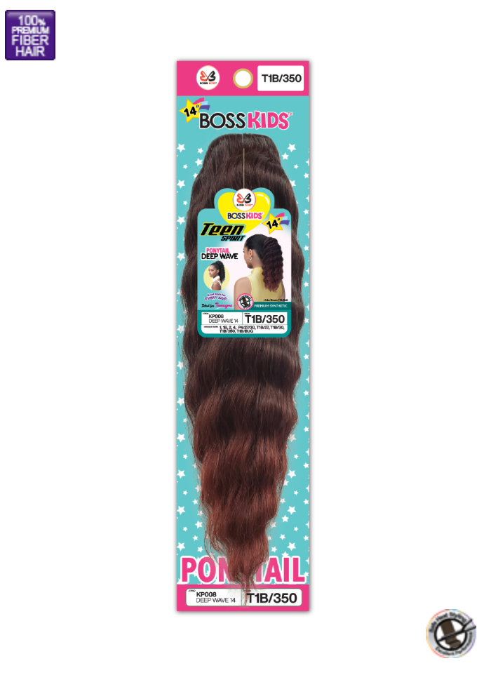 Boss Kids-Teen-Spirit- ponytail-KP008-DEEP WAVE-14''