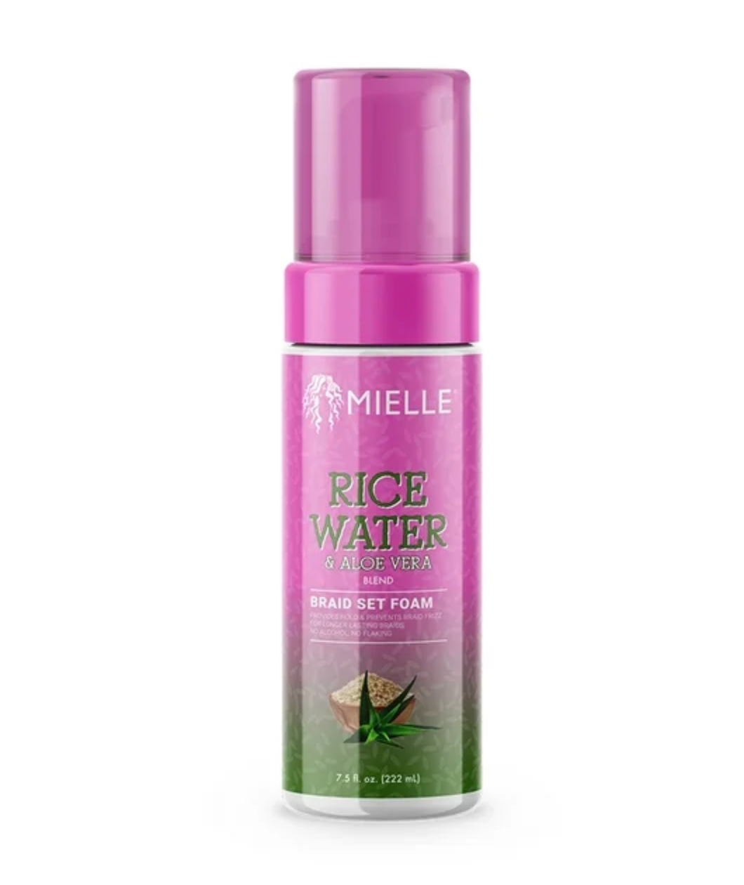 mielle-rice water-aloe vera blend-braid set foam