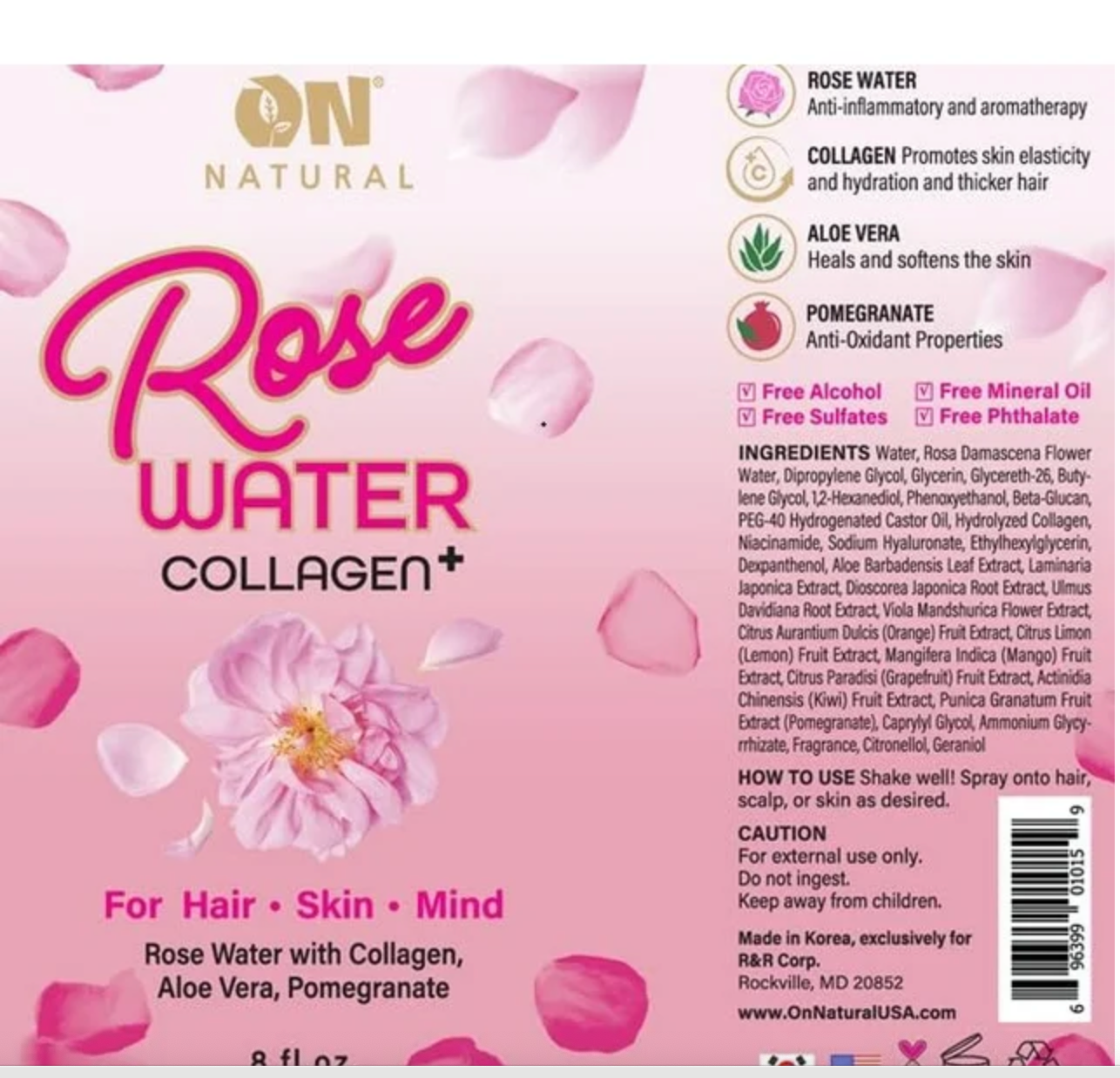 ON NATURAL-Rose Water-Collagen