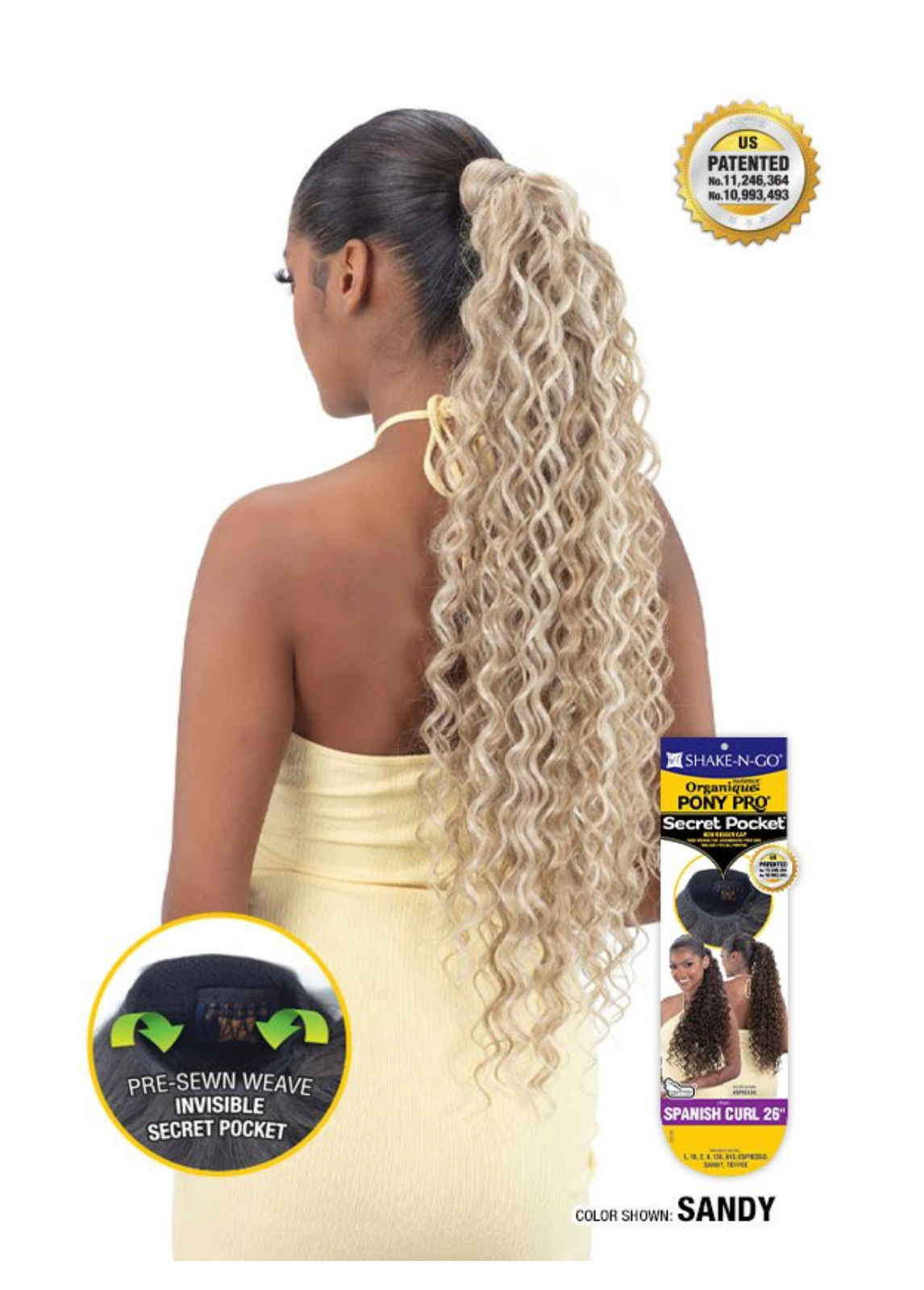 shake-n-go-organique-pony-pro-weave-ponytail - Spanish-curls - 26''