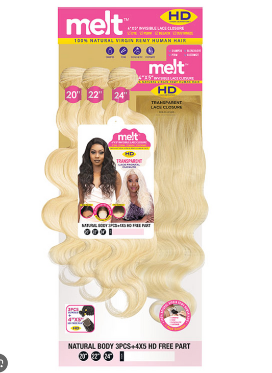 JANET-BRAZILIAN-BODY WAVE-4X5 HD-FREE-PART - 16''18''20'' - 613L