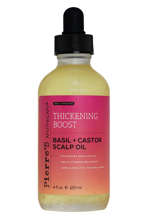 pierre's apothecary - thickening boost - Basil + Castor scalp oil