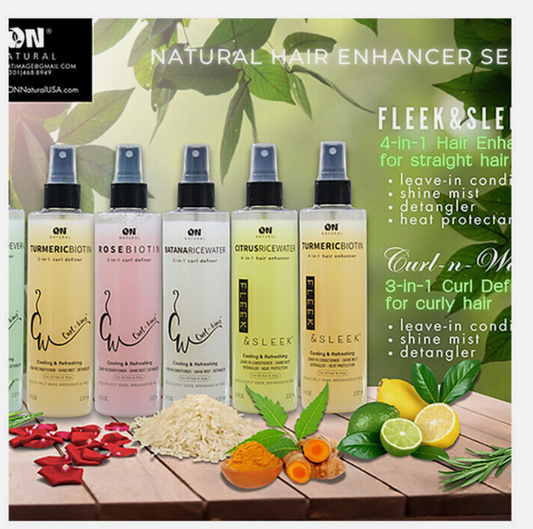 ON NATURAL-CURL & WAVY- 3-IN-1-HAIR ENHANCER -BATANA RICE WATER - 8 OZ