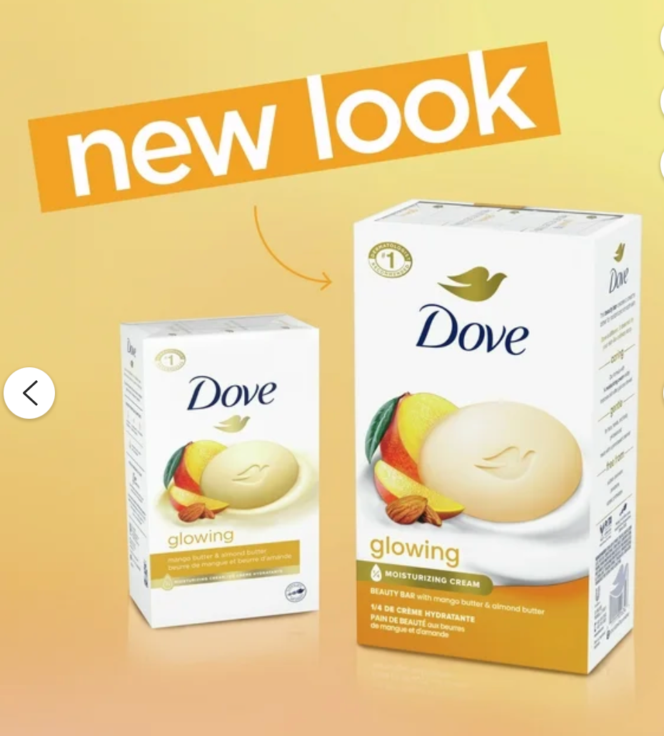 DOVE - GLOWING - MANGO BUTTER & ALMOND BAR SOAP