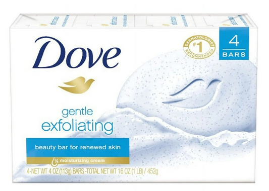 Dove - gentle exfoliating bar soap - 4 pk