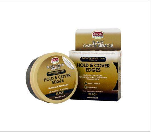 African Pride - Black Castor Miracle - Hold & Cover Edges - Black