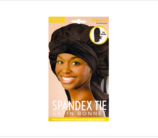 DONNA - SPANDEX TIE BAND - SATIN BONNET