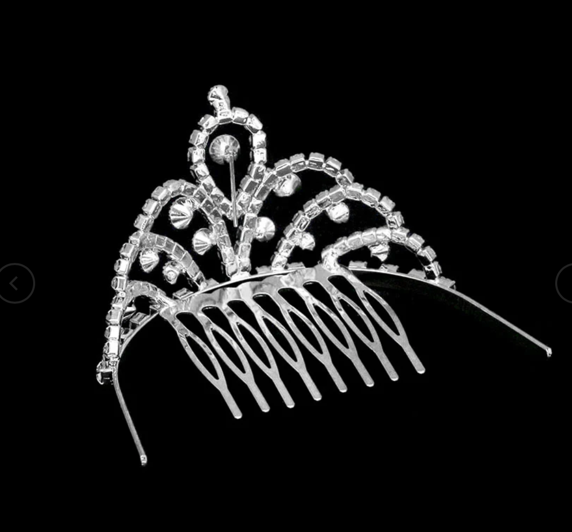 Mini Crystal Rhinestone Pave Princess Tiara