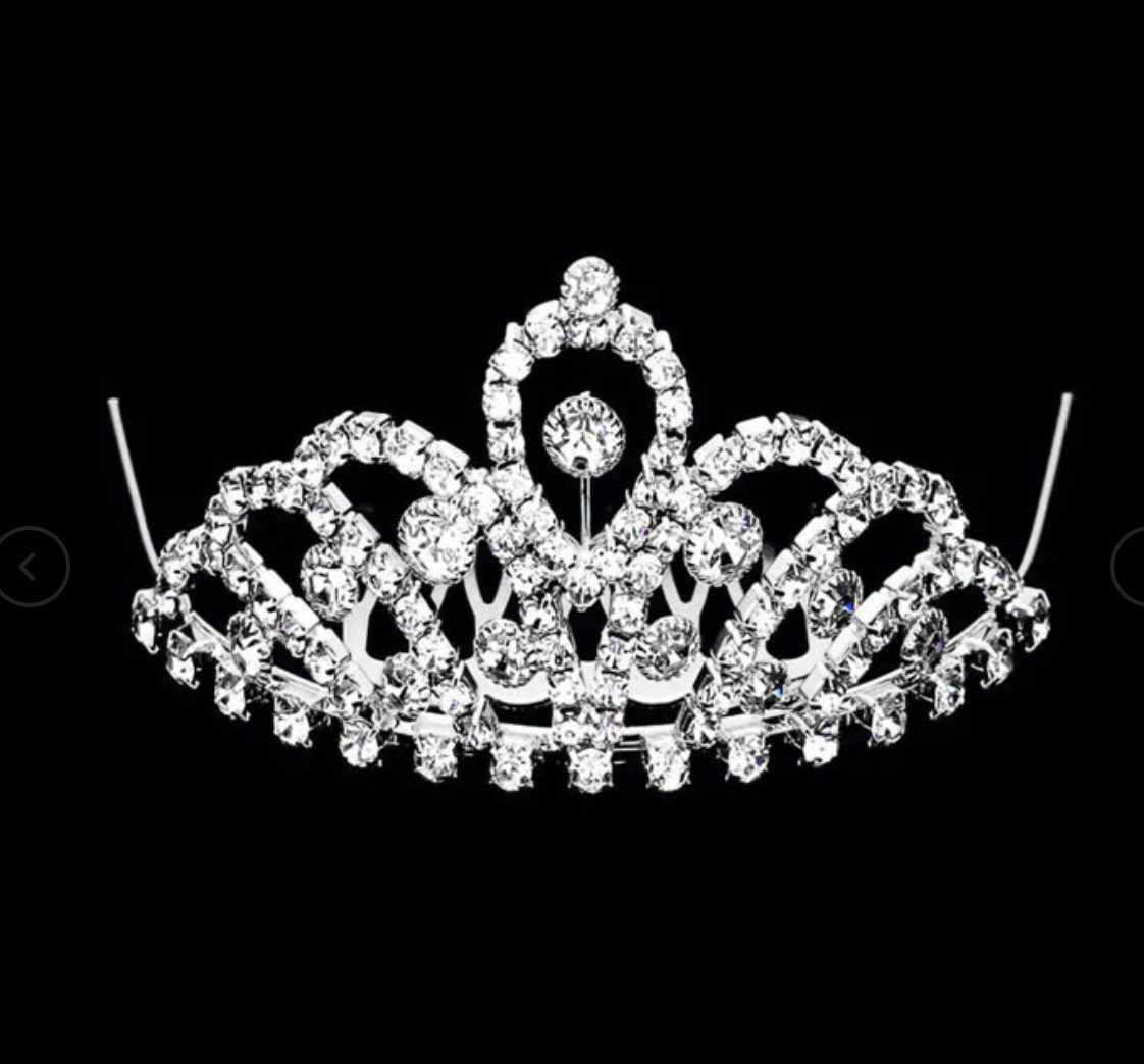 Mini Crystal Rhinestone Pave Princess Tiara