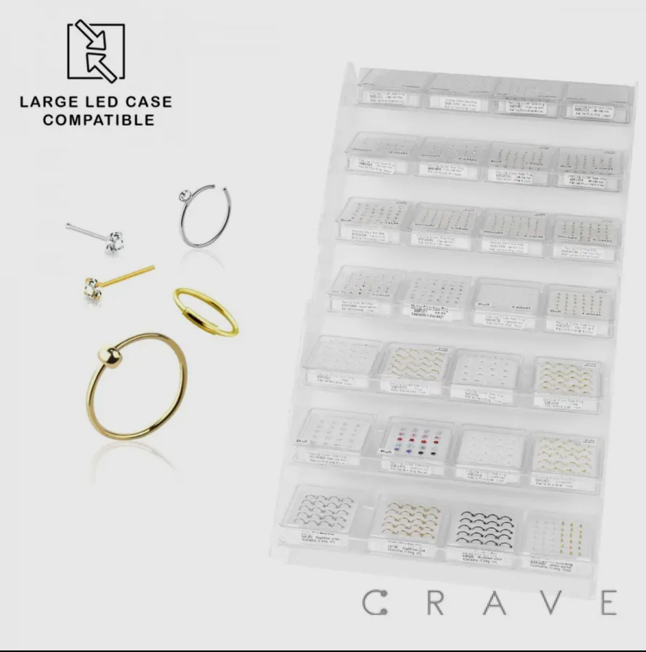Nose Rings - Sterling Silver - Clear Stone - Assorted