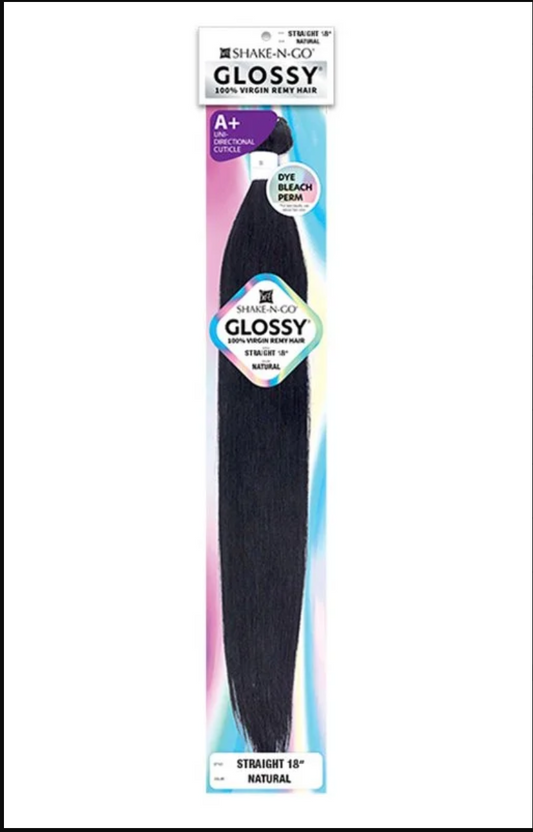 UH -STRAIGHT HUMAN HAIR - GLOSSY - BUNDLES - NATURAL BLACK