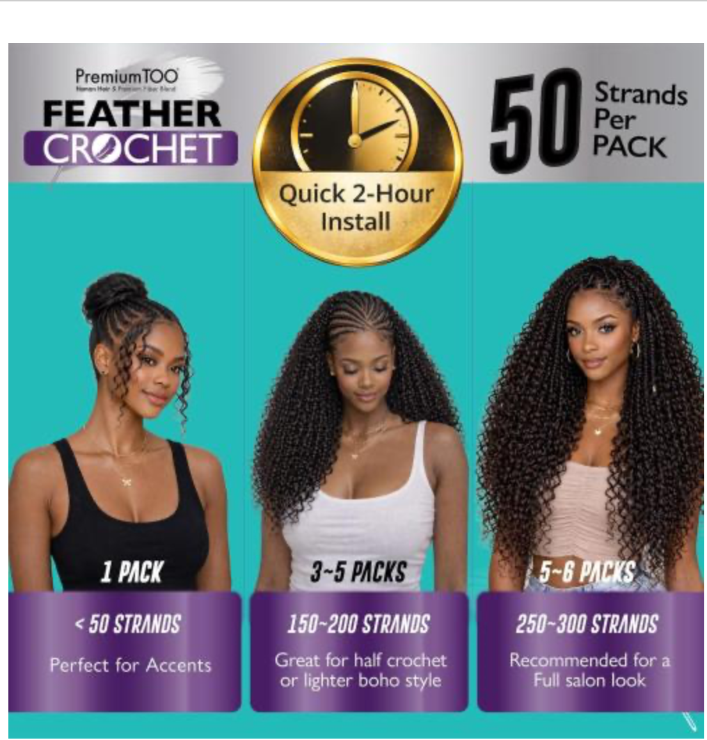 Premium Too - Feather Crochet - Deep Body - 14''