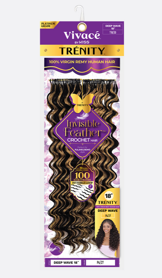 Vivacé by KISS - TRÉNITY - Invisible Feather Crochet Hair - Deep Wave - 18" -