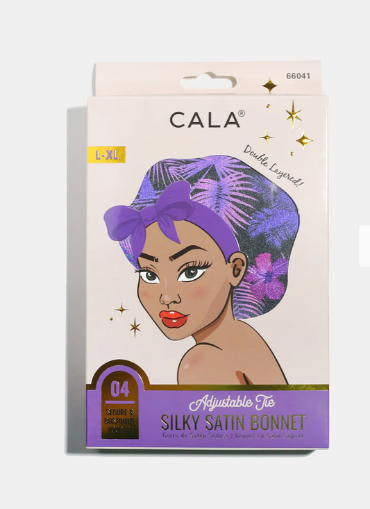 CALA - DOUBLE LAYERED - ADJUSTABLE TIE - SILKY SATIN BONNET