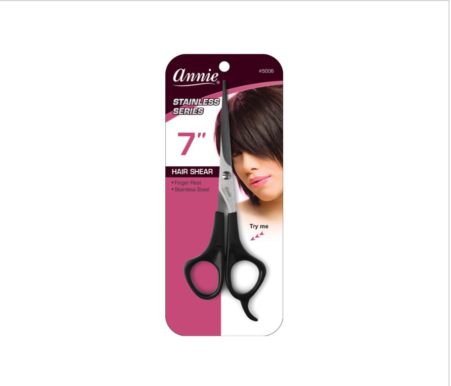 ANNIE #5006 SCISSOR HAIR SHEAR 7" BLACK