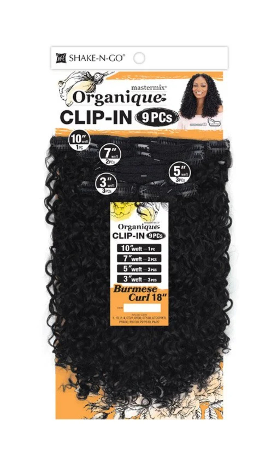 SHAKE N GO - OG BURMESE CURL - 9PCS CLIP-IN - 18''