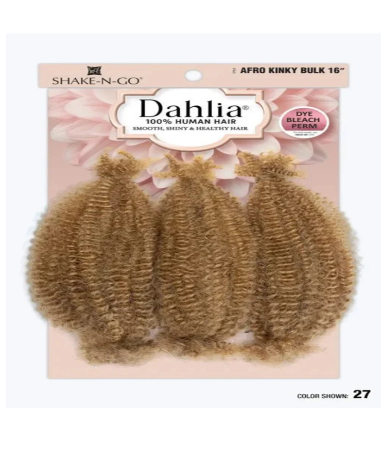 SHAKE N GO - DAHLIA - AFRO KINKY - HUMAN HAIR BULK - 16''