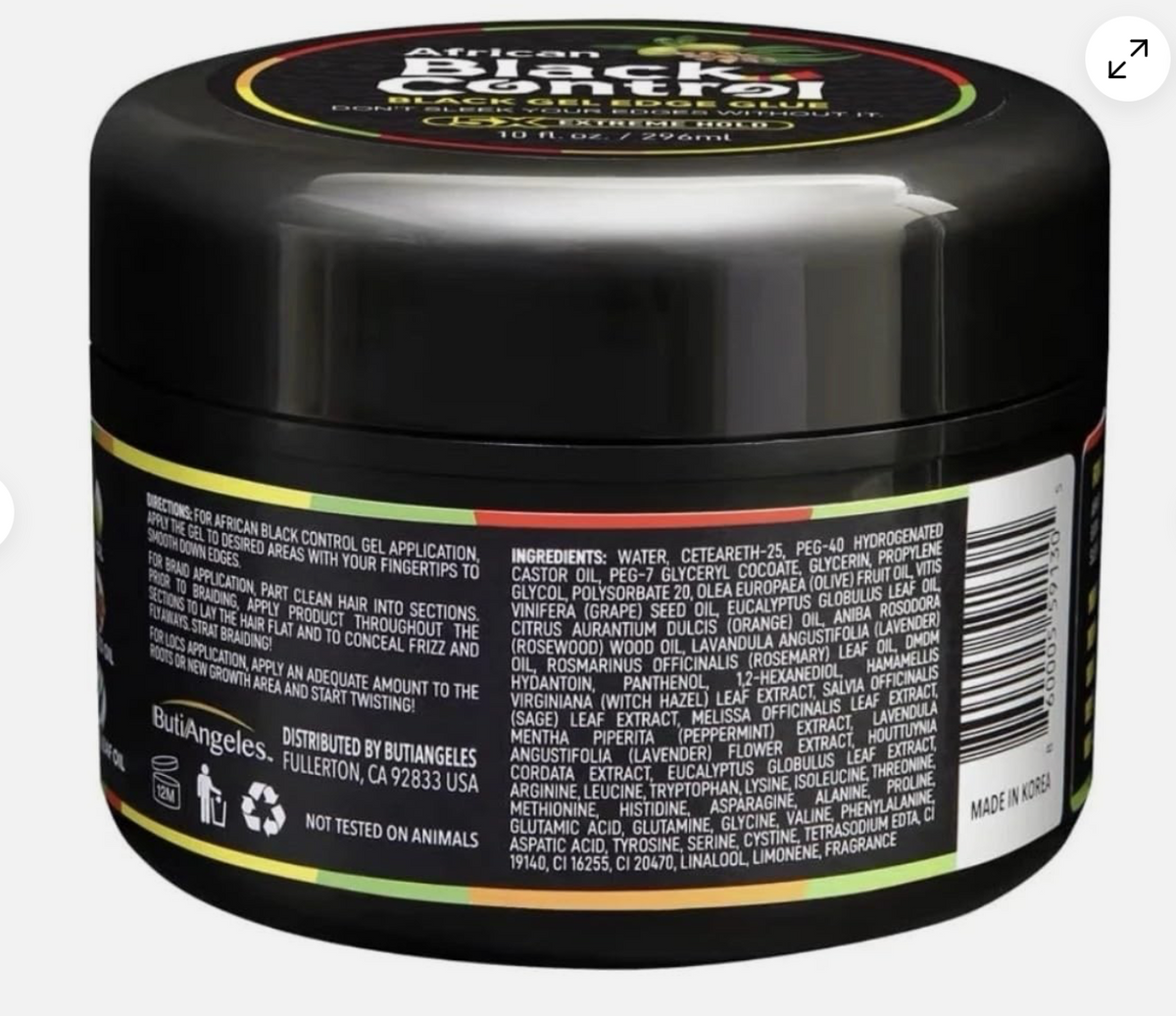 African Black Control Black Edge Gel 5X Extreme Hold 10 oz