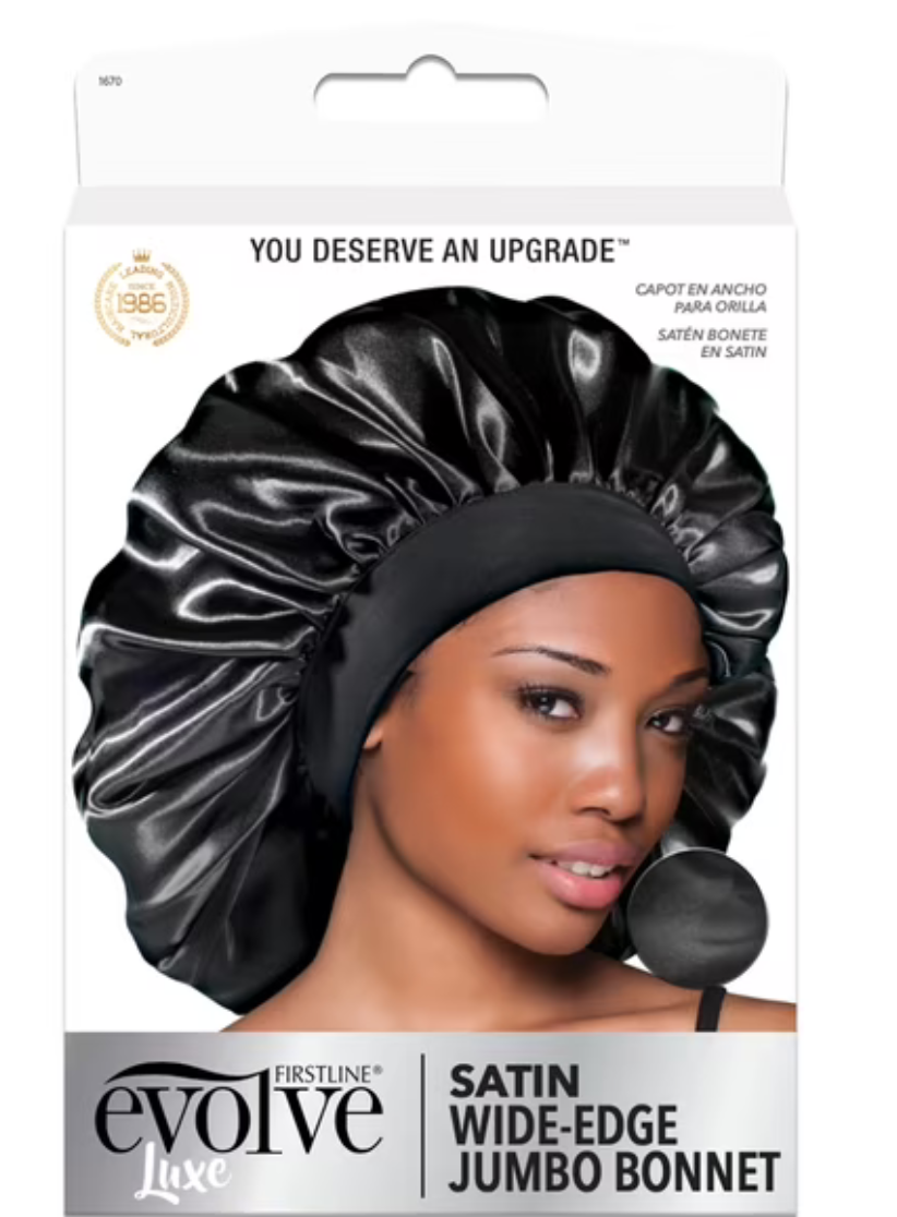 EVOLVE LUXE JUMBO SATIN BONNET BLACK