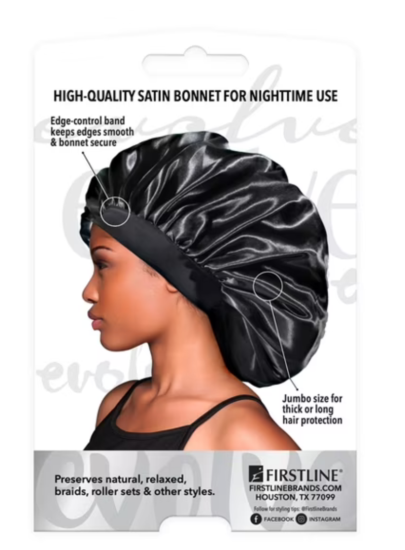 EVOLVE LUXE JUMBO SATIN BONNET BLACK