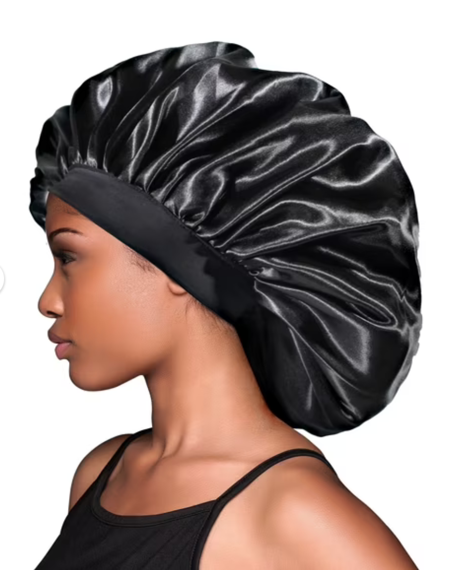 EVOLVE LUXE JUMBO SATIN BONNET BLACK