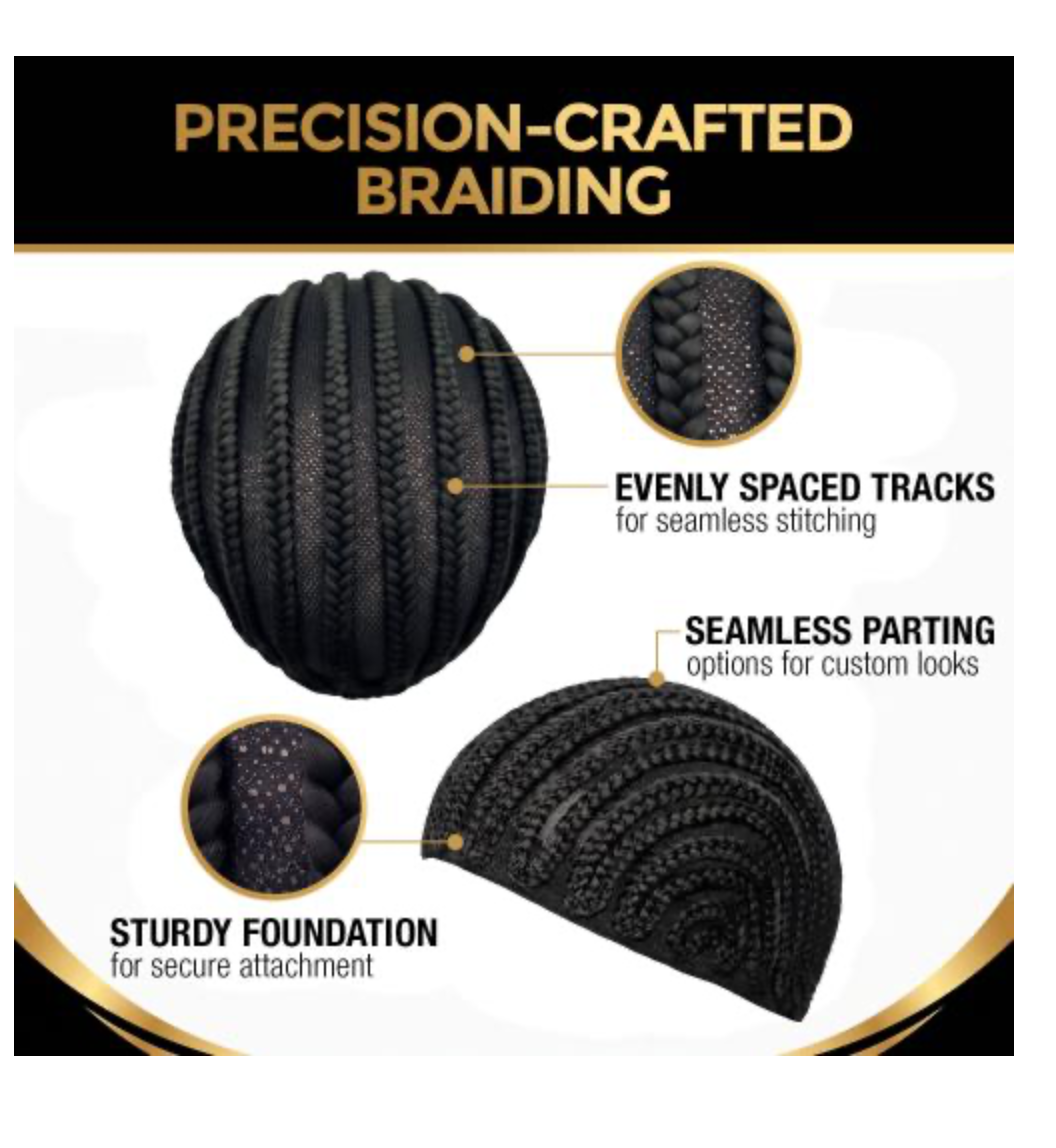 QFITT STRAIGHT BACK CORNROW CAP BLACK