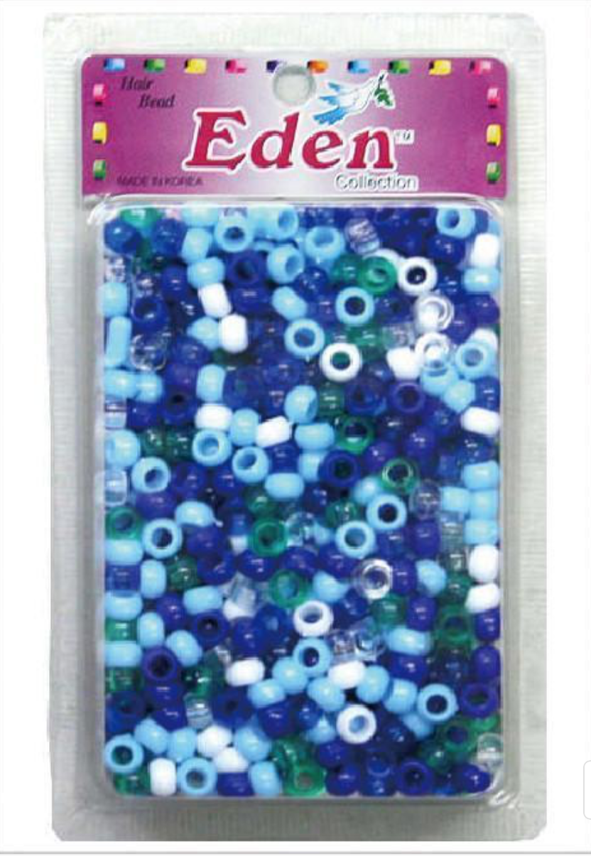 EDEN 1000 SMALL BEADS LARGE PACK HAIR BEADS - BLUE MIX
