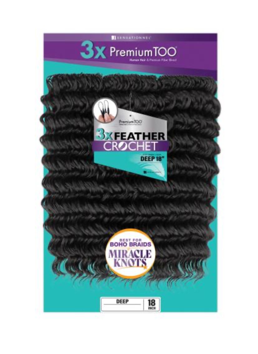 Premium Too - 3X Feather Crochet - Deep Body - 18''