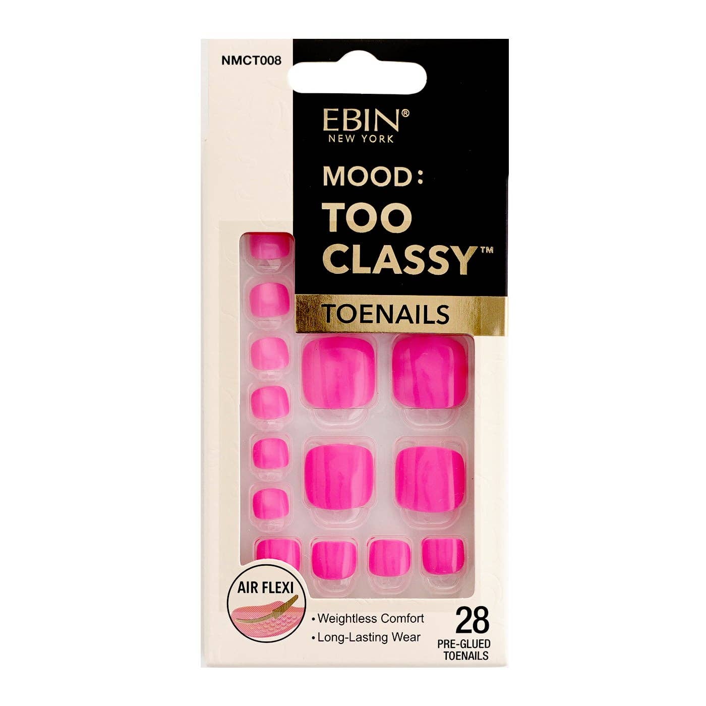 EBIN NEW YORK - Mood: Too Classy - Toenails (Hot Pink)