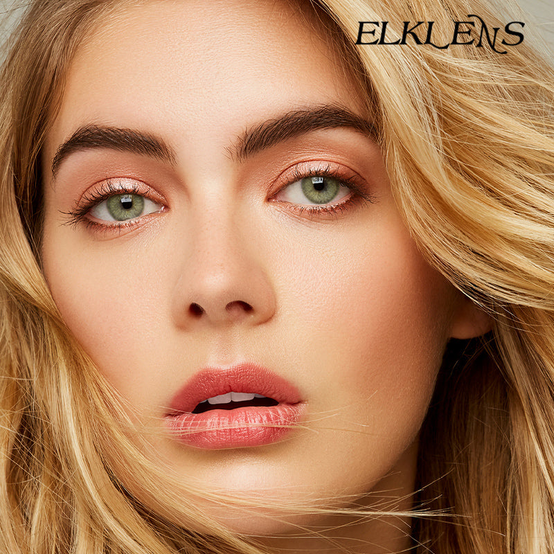 ELKLENS Amber Green Colored Contact Lenses
