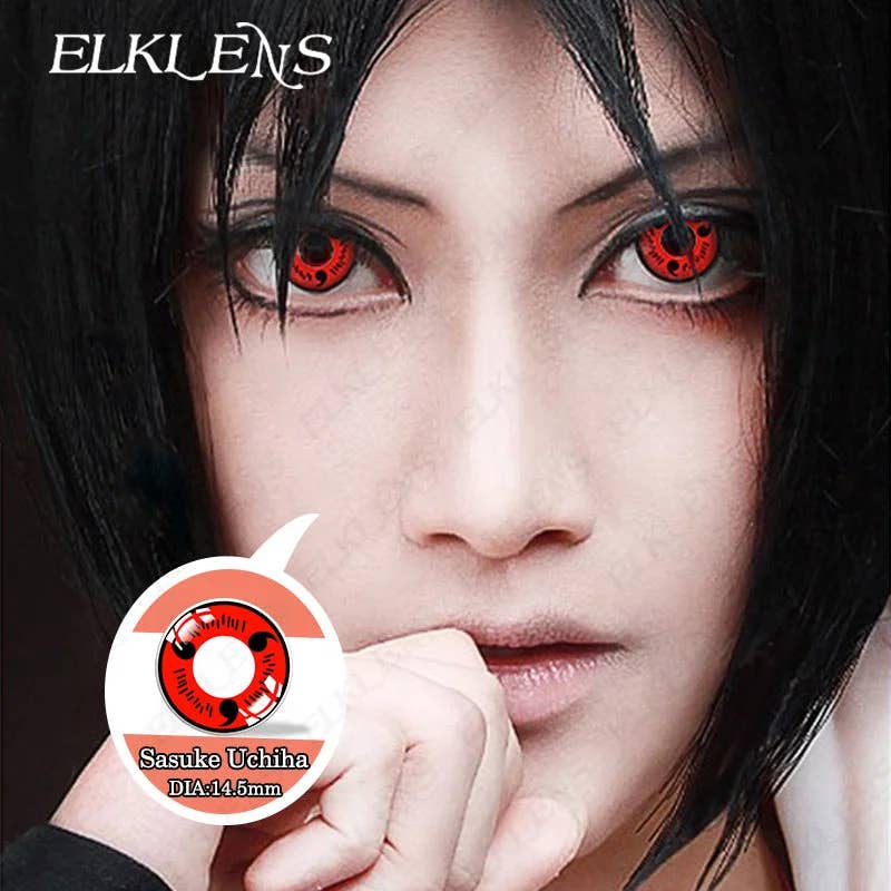 ELKLENS Sharingan Red Style Colored Contact Lenses