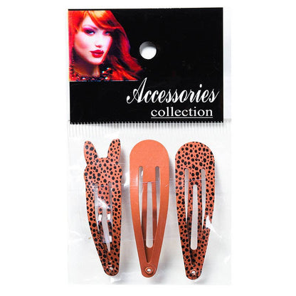 BrookPark Beauty - 3Pcs/Set Leopard Pattern Bb Clip Popular Bangs Clip: 3