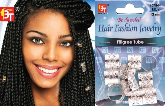 MI Hair Distribution - BRAID JEWELRY FLIGIREE TUBE-12 MM SILVER